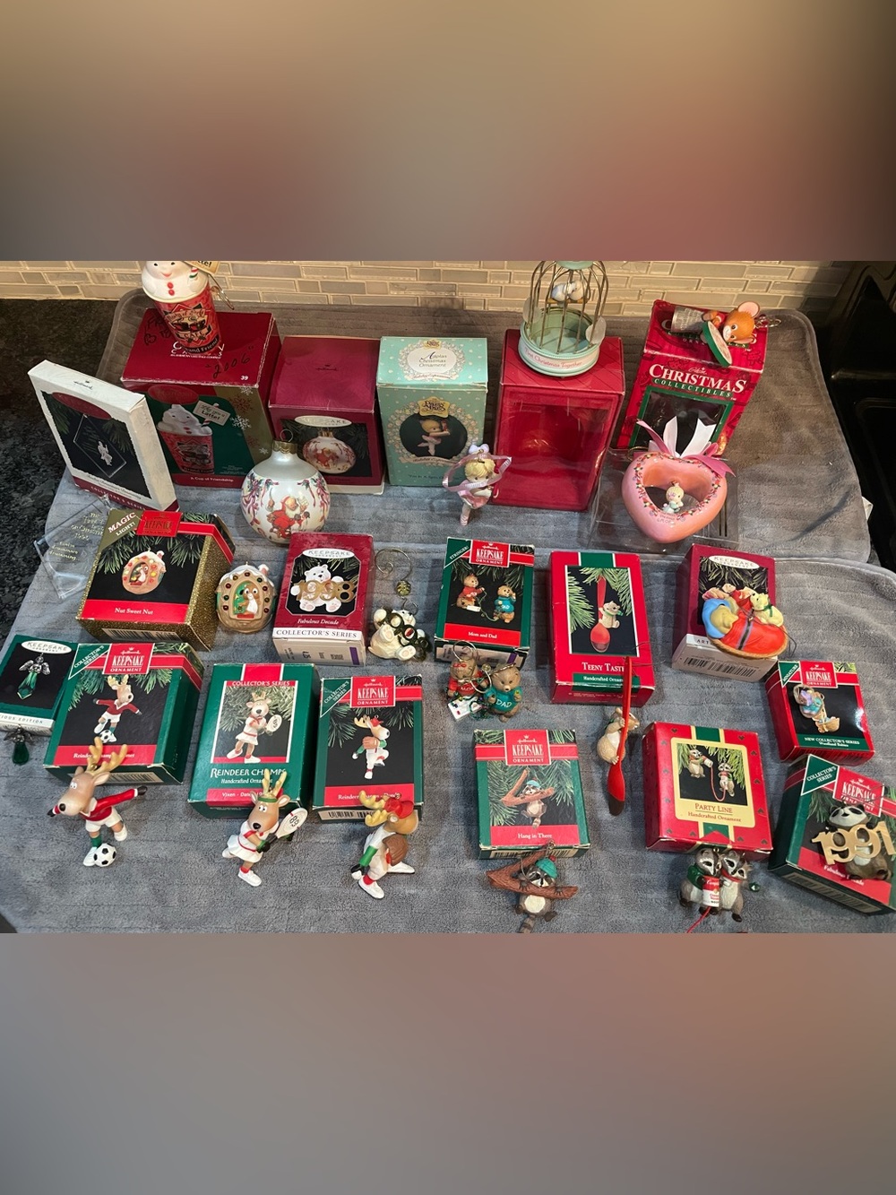Vintage Hallmark Christmas Ornaments Critters Moose Lot bundle